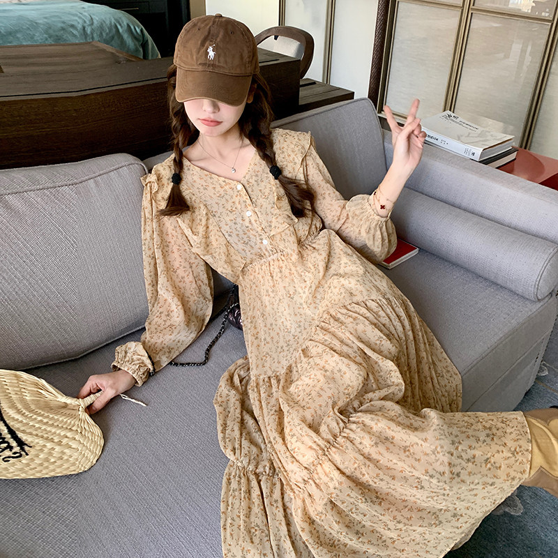 已出现货！2024法式复古碎花连衣裙9603-P115-控168，女装连衣裙，浙宝125