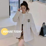2022春装新款！学院风徽章个性百搭西装9008-P120-控178，女装西装，浙宝125