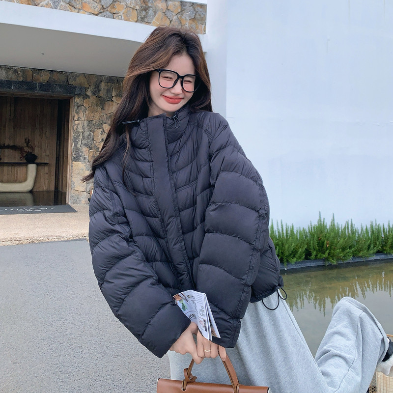 新款现货！125-A89防风立领抽绳90白鸭绒羽绒外套P325控488,女装羽绒服,浙宝125