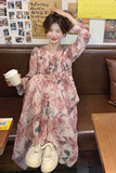 【新款】现货!！！浪漫法式碎花长袖连衣裙9871-P115-控168，女装连衣裙，浙宝125