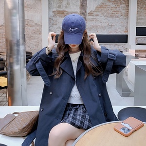 新款！显瘦可脱卸披肩中长款小个子风衣外套9037-P145-控198,女装风衣,浙宝125