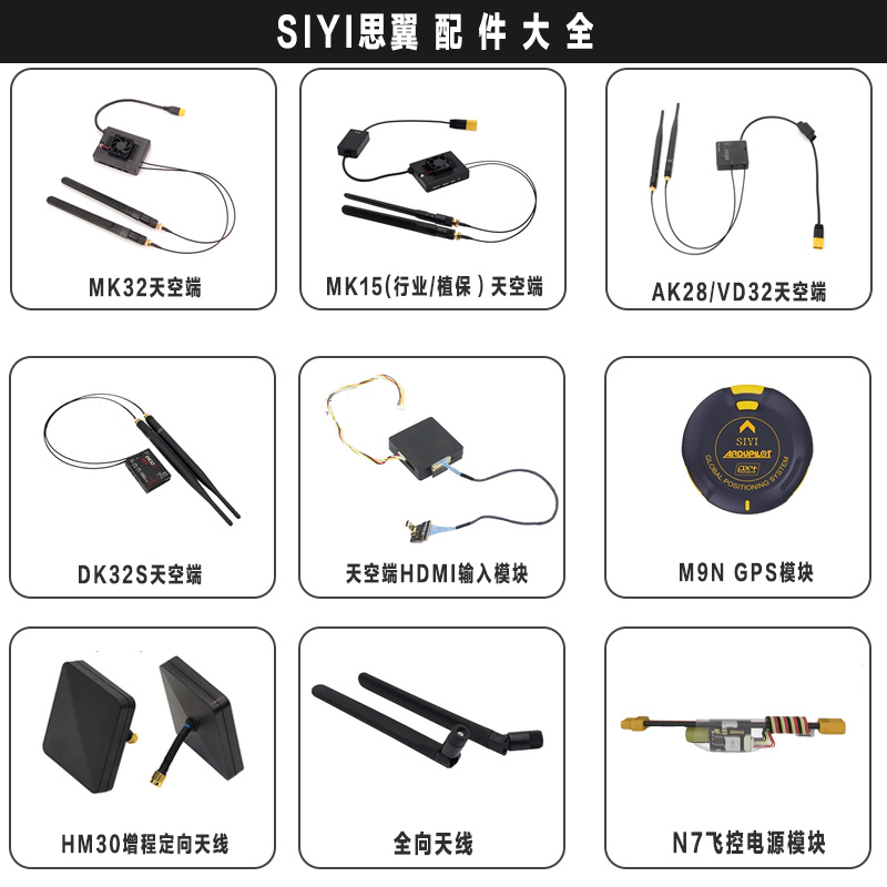 SIYI思翼 HDMI输入模块M9N GPS全向天线定向高增益MK15 MK32 HM30 玩具/童车/益智/积木/模型 遥控飞机零配件 原图主图