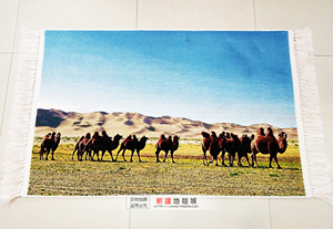 欧式田园挂毯画 新疆驼队天山天池 客厅卧室壁毯壁挂壁画风景装饰