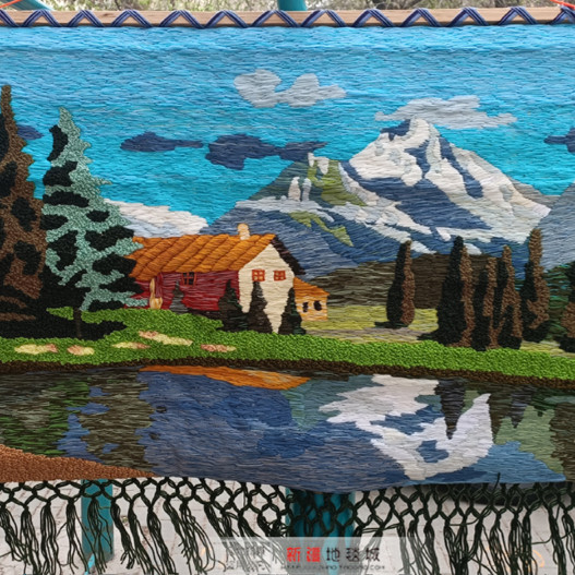 新疆艺术编织挂毯装饰画雪山客厅卧室壁挂壁毯壁画北欧风格背景墙