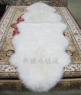 新疆纯羊毛羊皮毯双拼羊皮褥子床毯垫子飘窗垫沙发坐垫椅垫床边毯