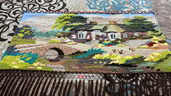 新疆艺术编织挂毯装饰画庄园客厅卧室高级壁挂壁毯壁画电表箱遮挡