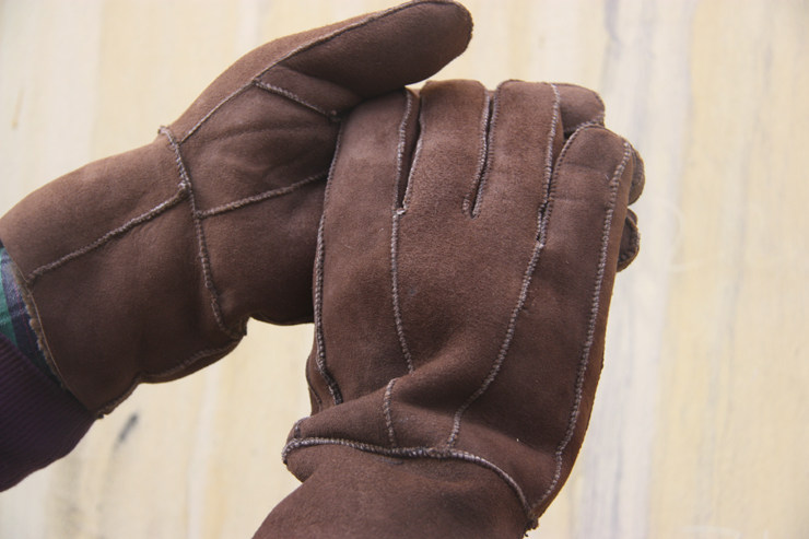 新疆纯羊毛羊皮保暖真皮手套男女士秋冬皮毛一体加厚骑车防冻抗寒