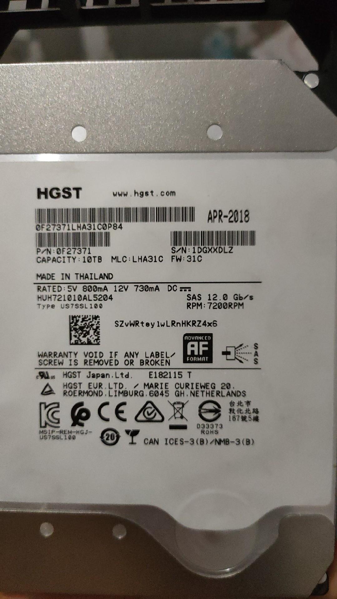 议价HDS VSP G130 G350 G370 G1500存储硬盘 10TB 10T SAS 556239