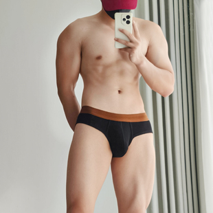 头 螺纹棉运动透气立体U凸日系男生中腰性感裤 2条饮野男士 三角内裤