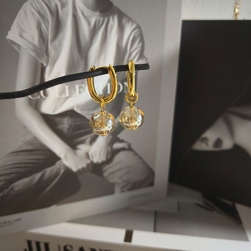 香水耳环茗树奇遇玻璃珠原创设计