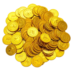 金币道具奖励游戏抓假硬币筹码仿真海盗宝藏儿童奖励塑料财宝钱币