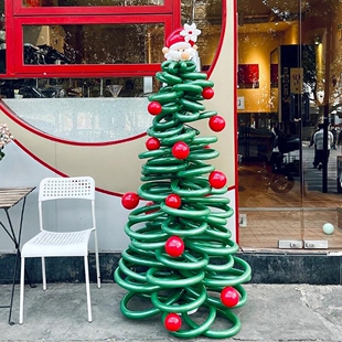 圣诞树气球圣诞节装饰品立体长气球店铺商场氛围场景布置2025新款