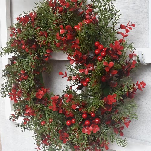 圣诞花环圣诞节装饰品藤条藤圈挂件氛围场景布置挂饰墙面入户门挂