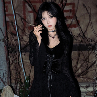 万圣节cosplay服黑暗系服饰服装成人女衣服大人装扮装备女巫套装