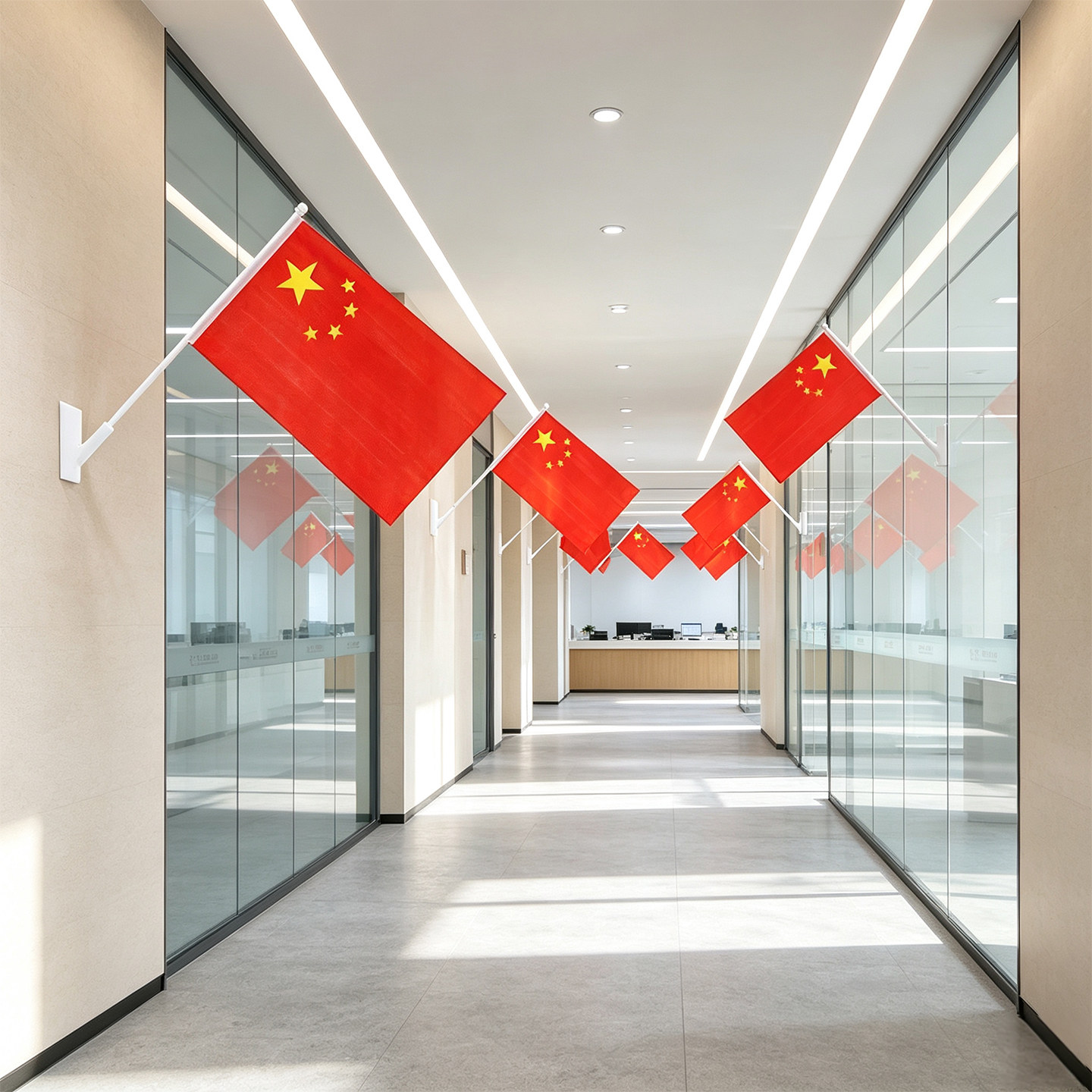 国旗五星红旗国庆节氛围布置小国旗小红旗党旗串旗户外旗帜标准尺寸旗子店铺装饰家用中国挂墙带杆防水防晒图片
