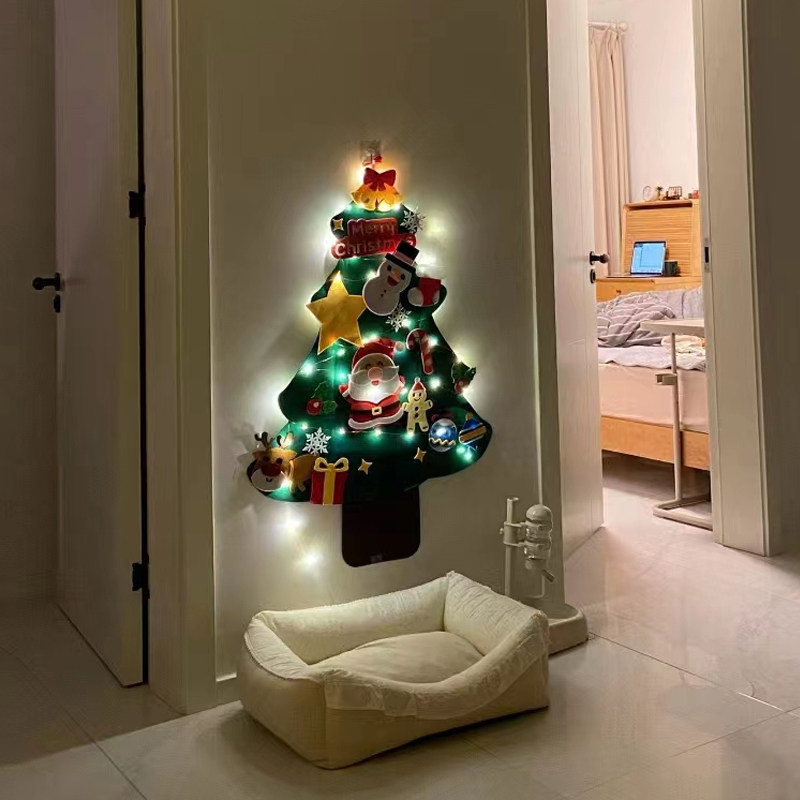圣诞树圣诞节装饰儿童礼物小礼品毛毡布贴墙手工diy家用场景布置,节庆用品/礼品,圣诞树,淘宝优惠券,粉丝福利购,淘宝优惠卷