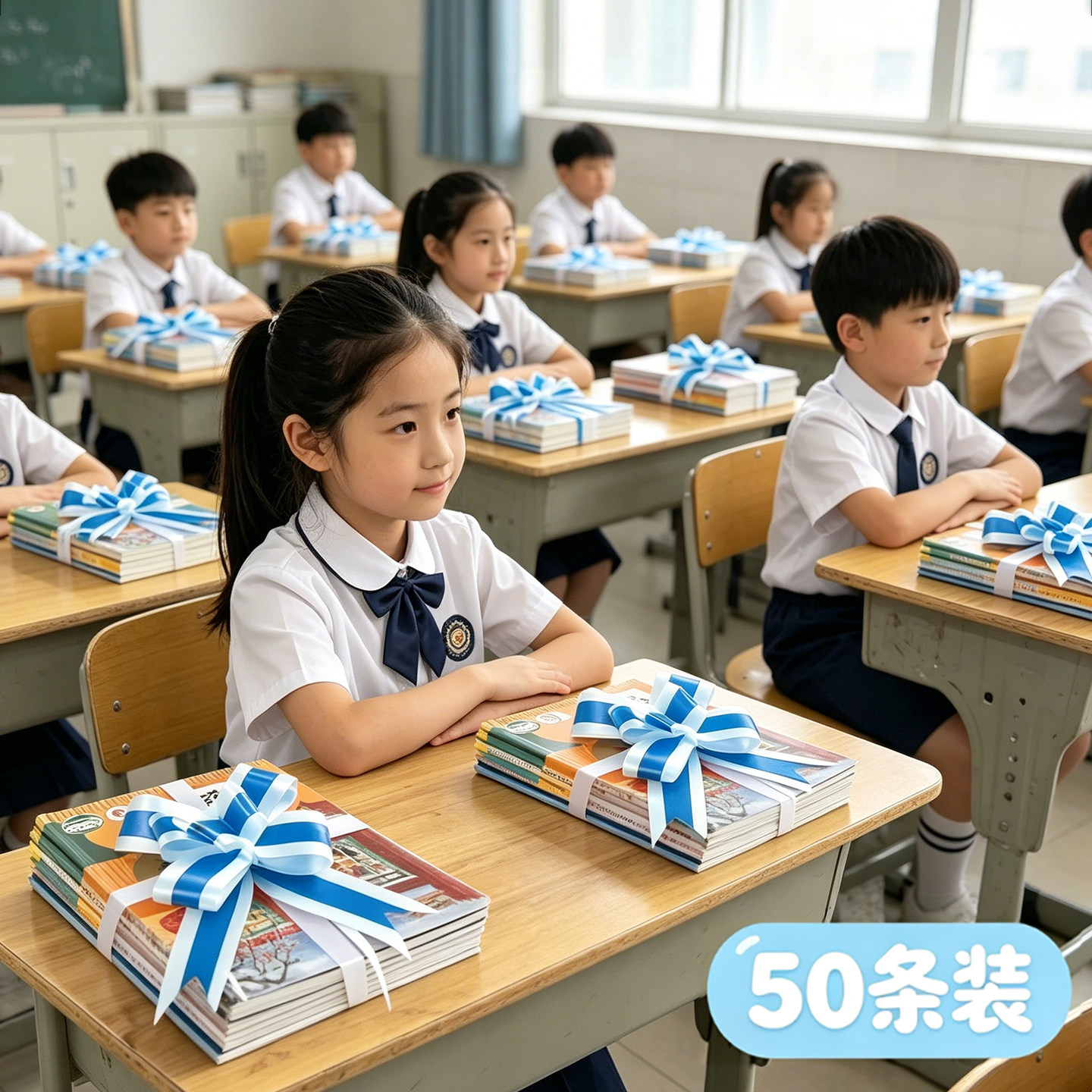 拉花彩带蝴蝶结绑书开学桌面教室布置装饰仪式感氛围幼儿园小学