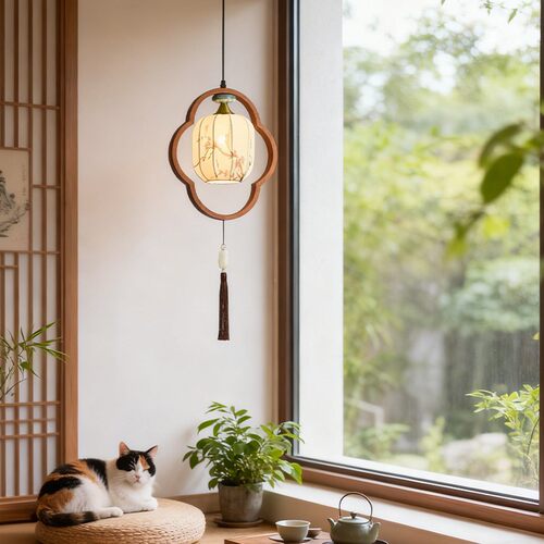 宋代美学禅意实木餐厅吊灯