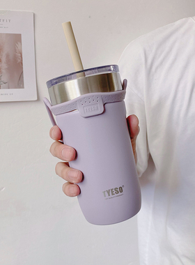 tyeso冰霸杯大容量不锈钢便携保冰保温杯手提吸管奶茶咖啡杯水杯