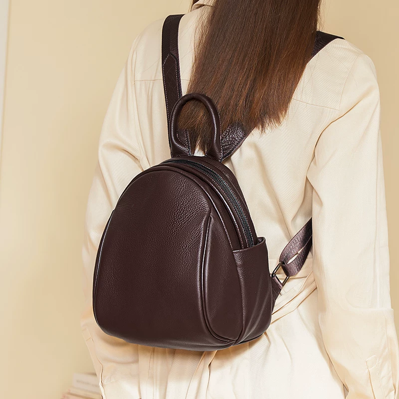 Backpack, shoulder bag, universal capacious small bag, 2022 collection, genuine leather