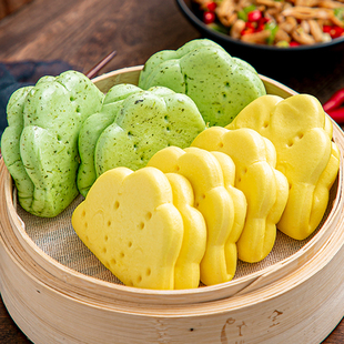 双色荷叶夹20个快餐荷叶饼小吃肉夹馍儿童馒头点心酒店半成品食材