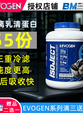 美国安德烈Evogen IsoJect冷滤分离快速乳清蛋白粉4磅低卡低热量
