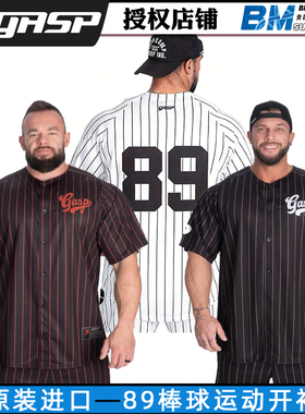 GASP盖世璞89 Baseball Jersey棒球开衫运动服健身力量透气男短袖