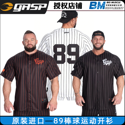 GASP棒球开衫男短袖透气健身