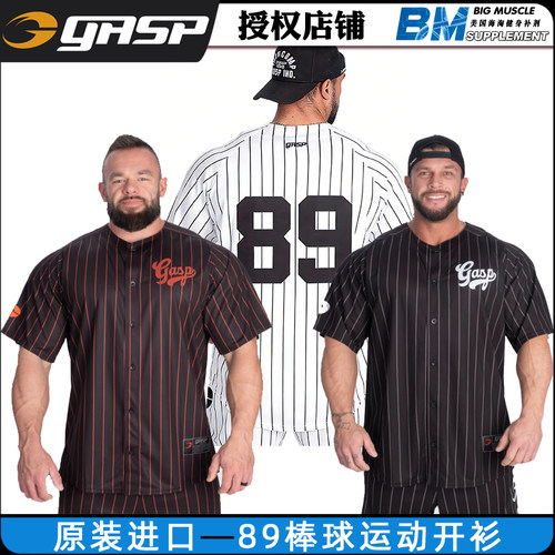 GASP棒球开衫男短袖透气健身
