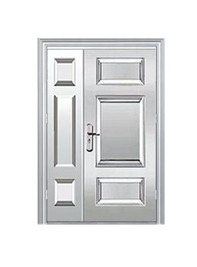 【支持药水检测】纯304特厚不锈钢子母防盗门整套门全钢门防嗮门