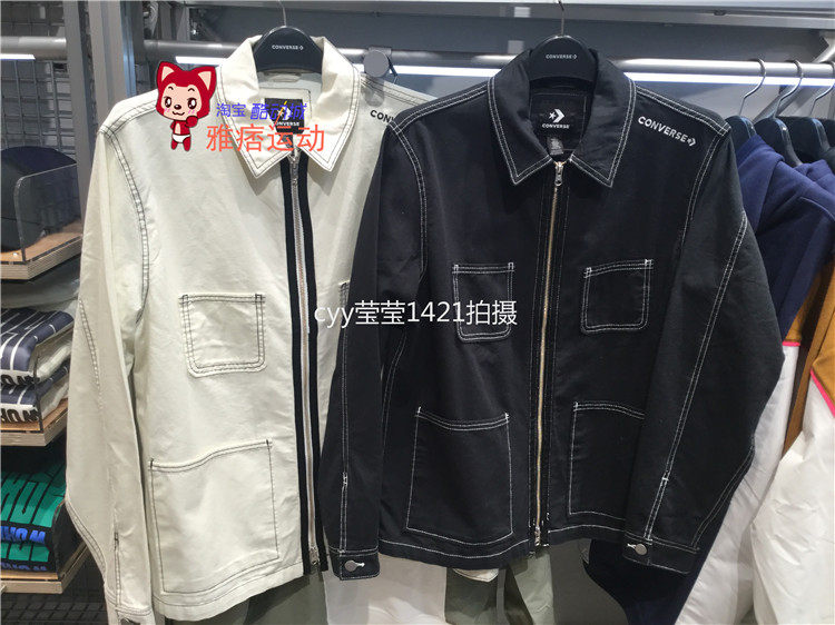 匡威converse 专柜正品男款牛仔翻领衬衫夹克拉链外套10020896