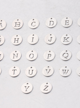 diy单孔不锈钢饰品配件12mm吊坠