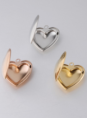 镜面抛光不锈钢桃心相盒情侣