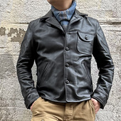 Corners四角美式 FW款 日系复古重磅进口茶芯马皮Four 复古机车夹克