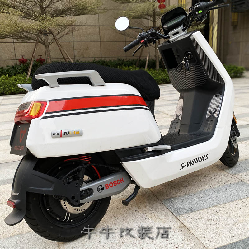 小牛电动车N1S NT play碳纤维条纹装饰反光贴纸拉花改装车贴配件