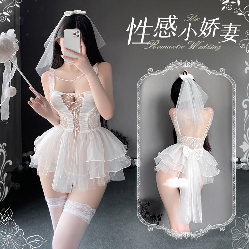 新款性感性感制服免脱吊带公主裙新娘婚纱纯欲内衣睡裙诱惑套装女