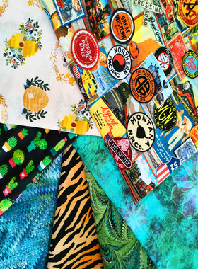 进口外贸纯棉布手工DIY拼布包包服装面料田园小花布艺