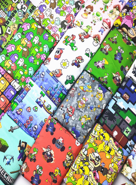 处理清仓卡通印花游戏人物手工DIY拼布儿童服装床品