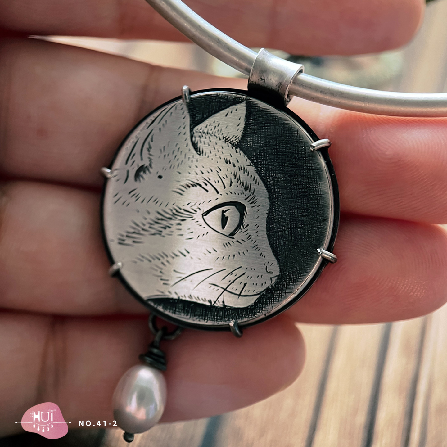 HUIHUI玩儿金工手作足银复古猫咪项链女轻奢百搭小众原创孤品