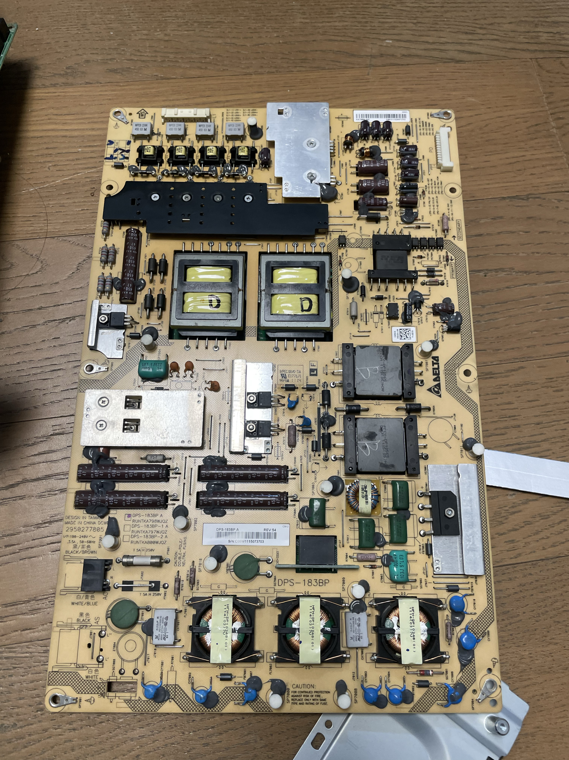 LCD-60LX830A电源板RUNTKA798WJQZ DPS-183BP A
