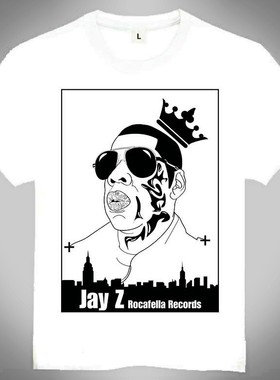 jay-zT-shirt白色短袖jay-zT恤欧美潮流T恤ShawnCarter