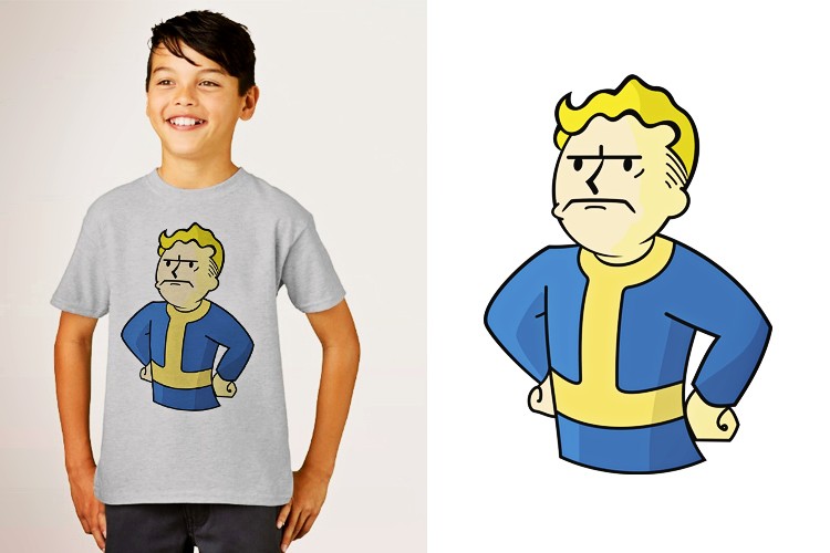 Fallout4vaultboy辐射4T-Shirt成人T恤班服上衣TEE圆领新款3