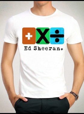 Ed Sheeran T-shirt 红发艾德 T恤 白色短袖 明星 艾德 希兰 T恤