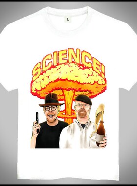 MythBustersT-shirt白色短袖流言终结者T恤欧美潮流T恤新款