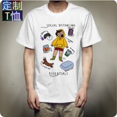 2020新款 C3006 潮日系t恤男女白色打底定制卡通短袖 情侣装 夏装