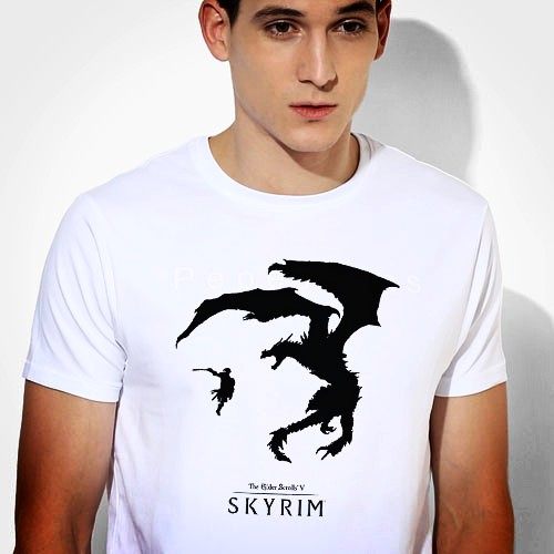 Elder Scrolls SKYRIM上古卷轴5天际T-Shirt美T恤定制圆领衣服b