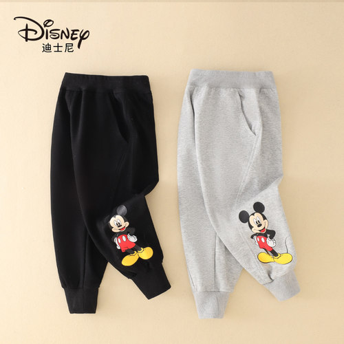 迪士尼儿童休闲裤春季新款裤子外穿长裤男女宝宝运动裤XOE1ZK115