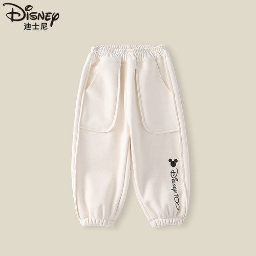 Disney/迪士尼儿童裤子冬季新款宝宝加绒加厚保暖长裤XOE4ZK217