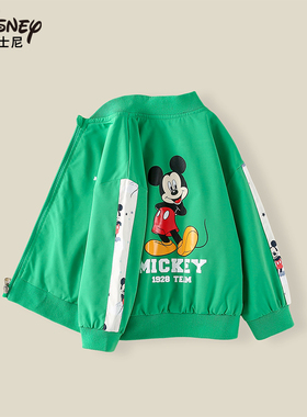 迪士尼儿童春装新款棒球服两面穿外套男女宝宝洋气衣服XOE1SW113