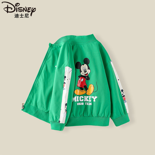迪士尼儿童春装新款棒球服两面穿外套男女宝宝洋气衣服XOE1SW113